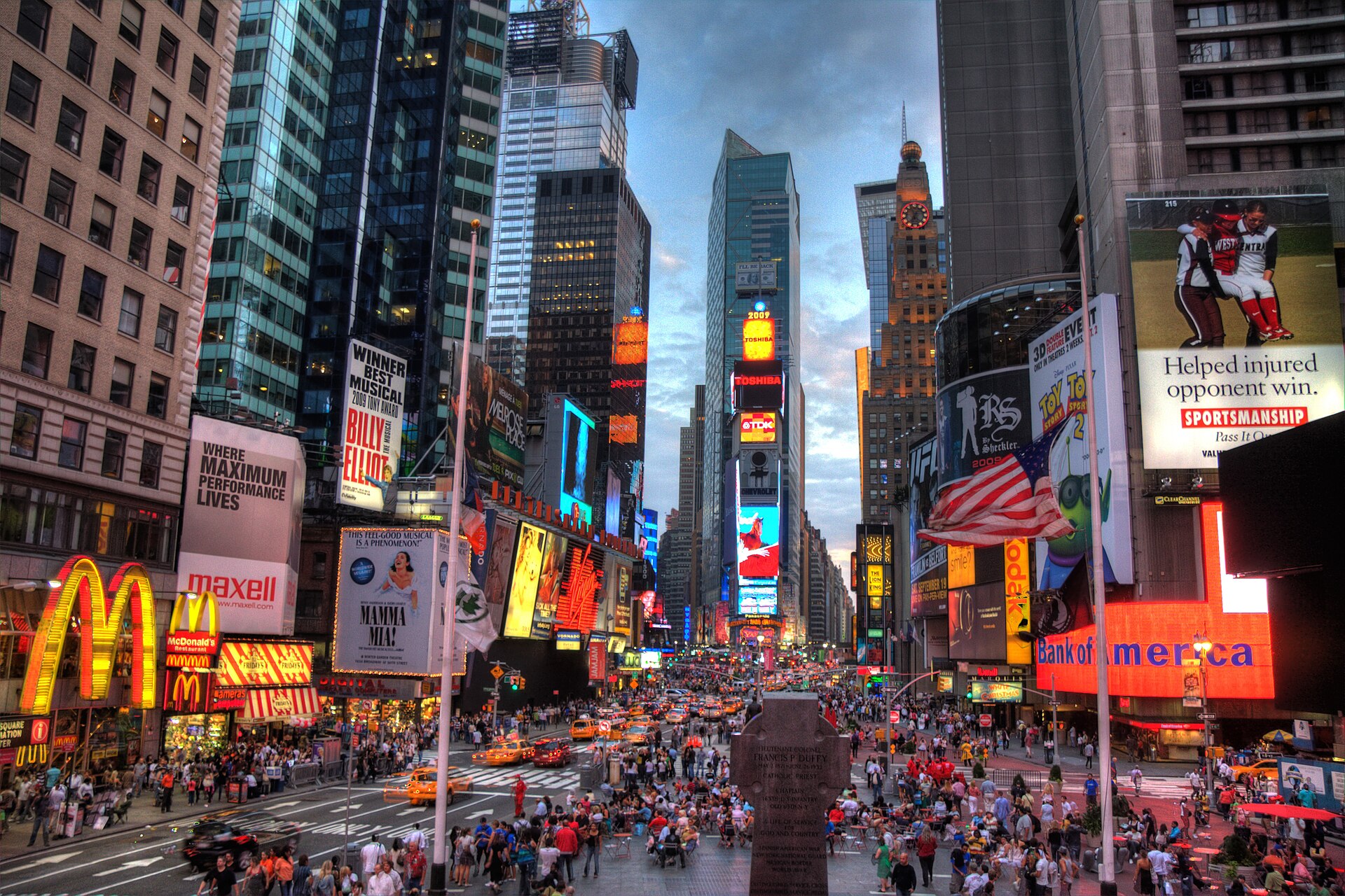 Times Square and Broadway theater lights in New York City